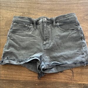 Madewell Vintage Black Gray Washed Denim Cutoff Shorts